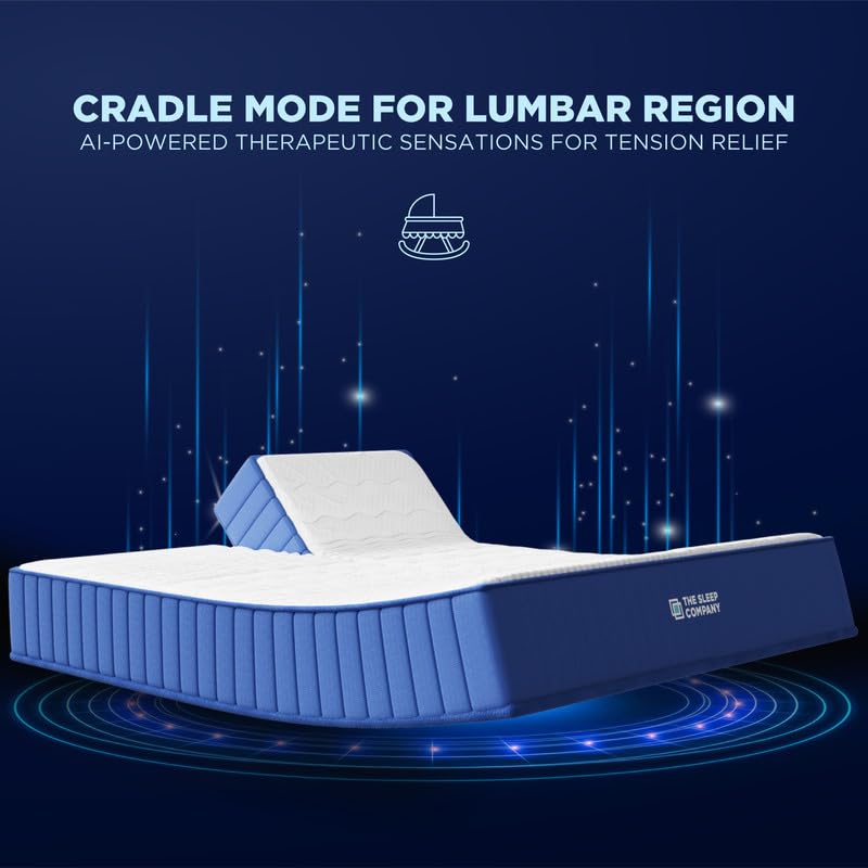 Image of The Sleep Company Latex SensAI Mattress with AI-Powered Firmness | Anti-Snore Mode | Sleep Analytics | 6-Zone Adaptive Support | 12 Inch Queen Size Mattress | 78X60