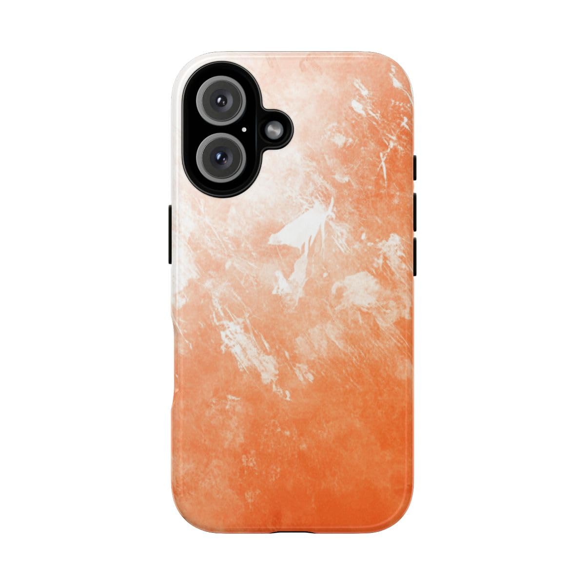 Coque iPhone 16 rigide Orange Painterly Texture Overlay brillante antichoc - 5