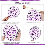Pink and Purple Balloons, 50PCS 12 Inch Confetti Balloons, Metallic Purple Pink Latex Balloons with Ribbon, Party Balloons for Birthday Shower Wedding Party Decorations - Image 3