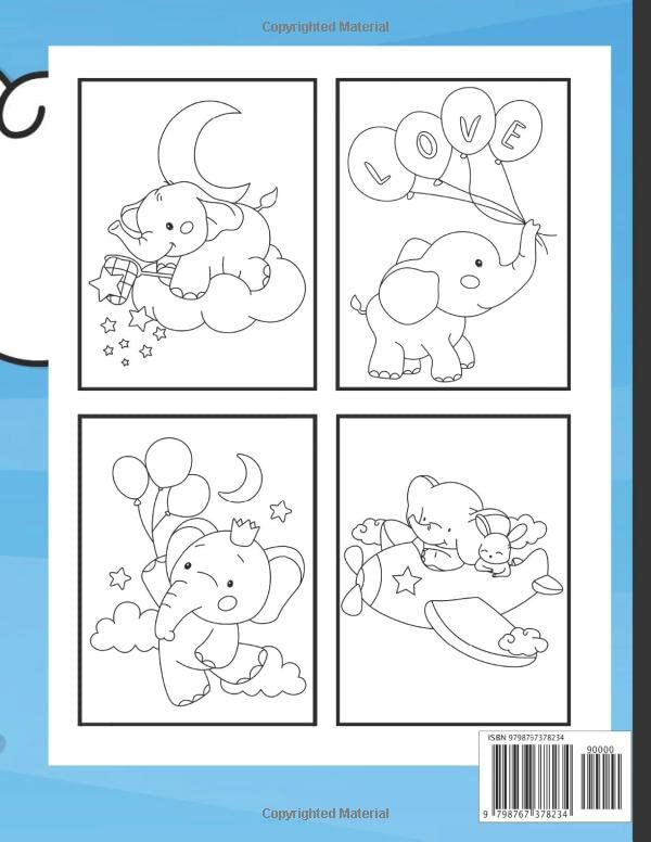 Elephant Coloring Book: Fun Animal Activity Pages for Kids with Cute Elephants | Suitable For Toddlers, Boys & Girls | Great Gift For Children image 3