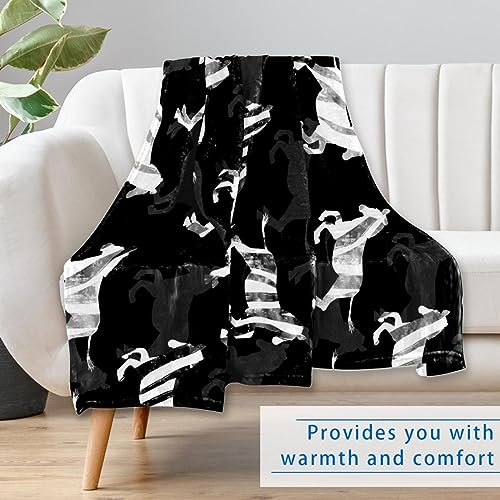 Jeté de lit plaid noir et blanc pour canapé camping plage - 7