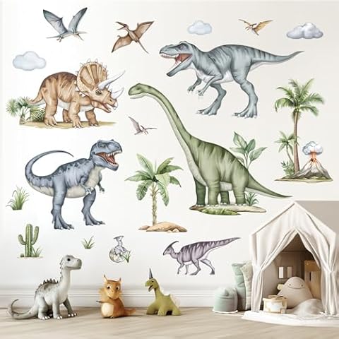 Decalmile Large Dinosaurs Wall Decals Cover