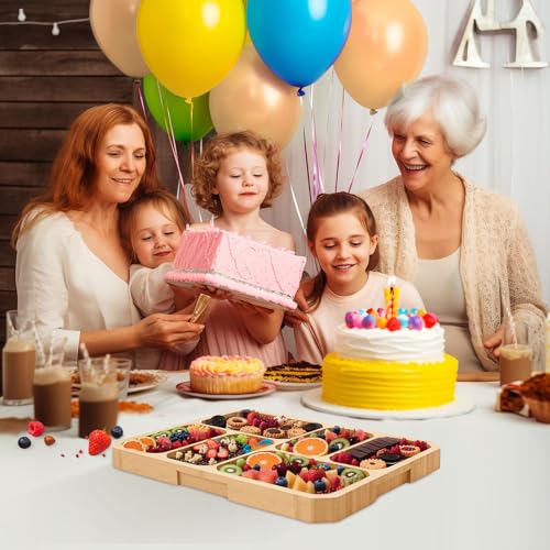 Tabla de cortar rectangular de bambú con tapa y asa miniatura 6