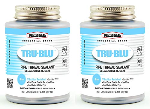 Rectorseal 31551 1/2 Pint Brush Top Tru-Blu Pipe Thread Sealant (Two Pack)