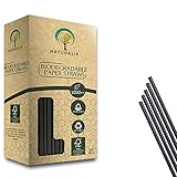 Naturalik 1000-Pack Biodegradable Black Paper Straws Extra Durable Dye-Free- Eco-Friendly Sturdy...