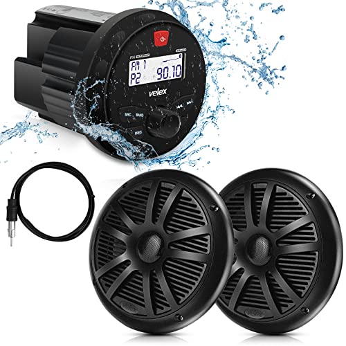 70% Off Everything Marine Stereo Speaker Package Bluetooth, MP3 USB AM FM Marine Stereo - 2 x 6.5 Inch Black Speakers, Antenna Promo Discount Up To 70% Off Marine Stereo Speaker Package Bluetooth, MP3 USB AM FM Marine Stereo - 2 x 6.5 Inch Black Speakers, Antenna