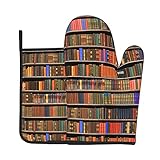 Vikeiac Set di guanti da forno e presine per libri, resistenti al...