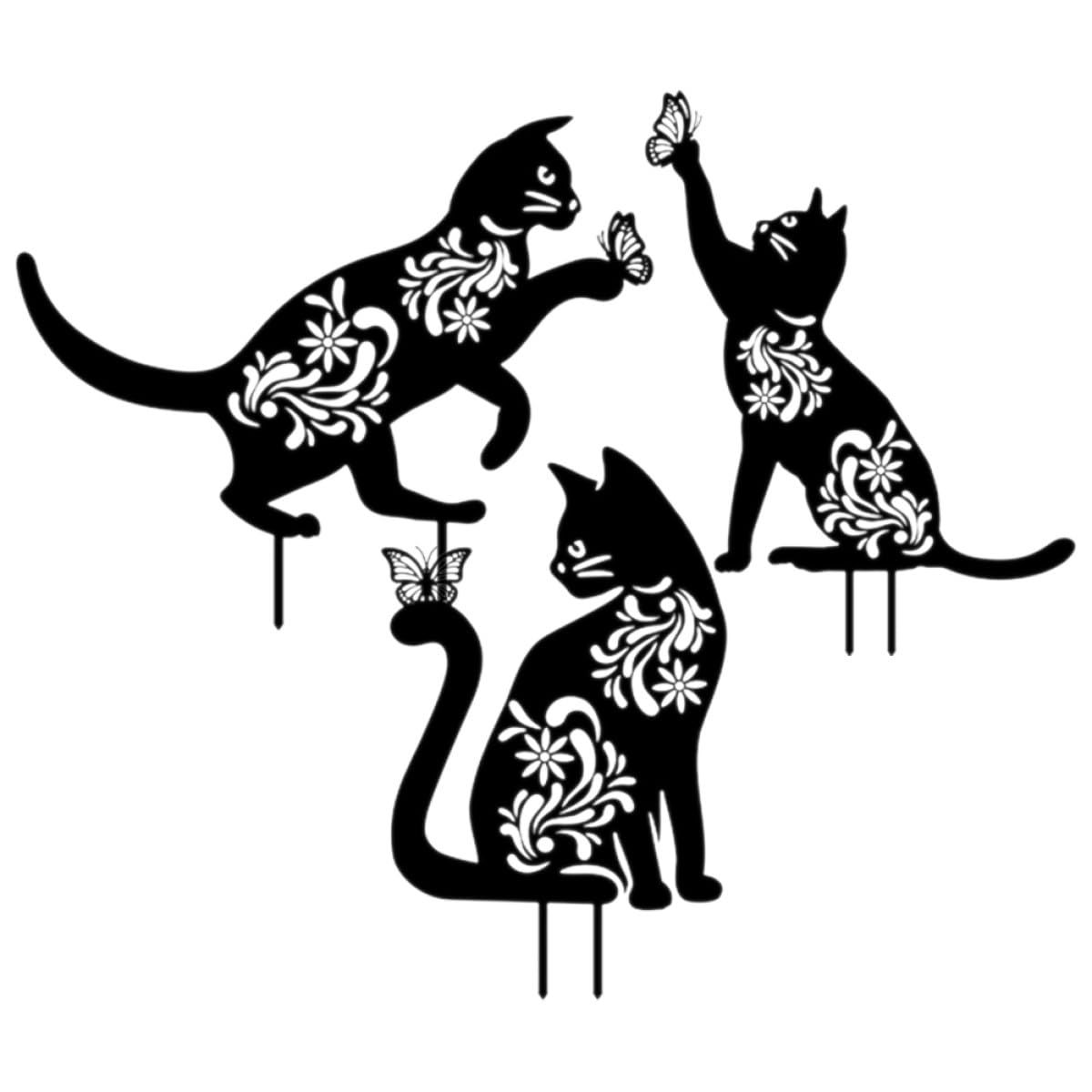 Décoration pour pelouse chat en fer résistant pour embellir un jardin triste en hiver
