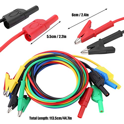 Image of High Voltage Banana Plug, 20A 2000V Fully Insulated Safety Crocodile Clip Test Probe Lead Testing Cable