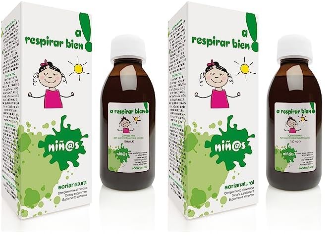 Soria Natural A Respirar Bien Jarabe Infantil - Propóleo, Tomillo, Eucalipto, Manzana, Drosera, Menta, Malvavisco - Jarabe Niños para la Salud Respiratoria, Alivio de Congestión y Tos - 150ml