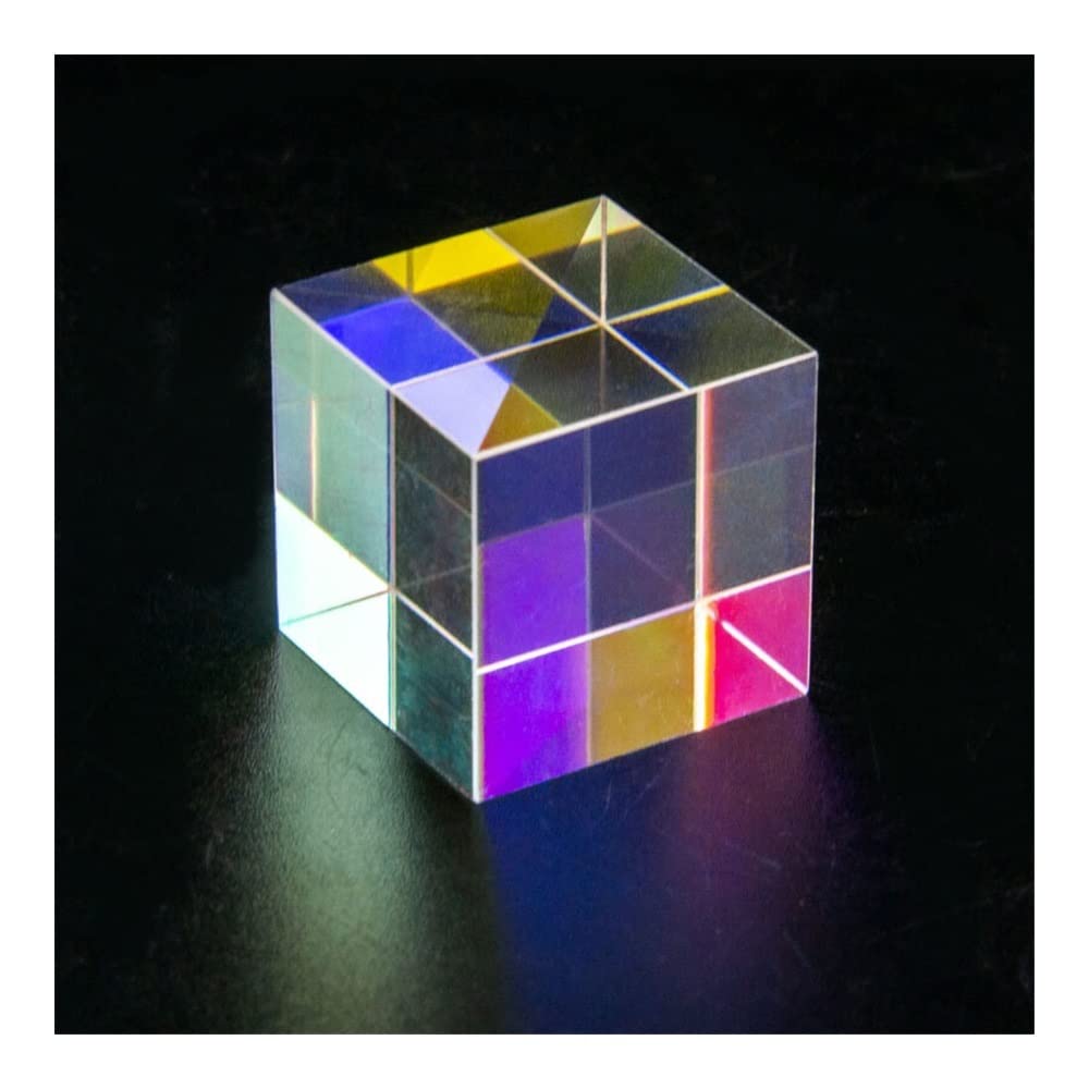 Microscope 1pc Dichroic Glass Cube Prism 15mm Optical Color Prisms Cube Fit for Decorating Birthday Gift Rainbow Glass Beam Combiner