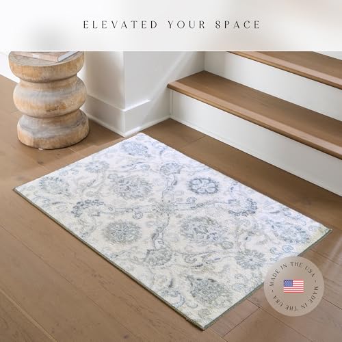 Tapete Maples Rugs Blooming Damask 116x76 cm Gris/Azul miniatura 3