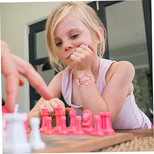 Mikikit 2pcs Canvas Flower Watch Detachable Lovers Female Student Pink Alloy 7