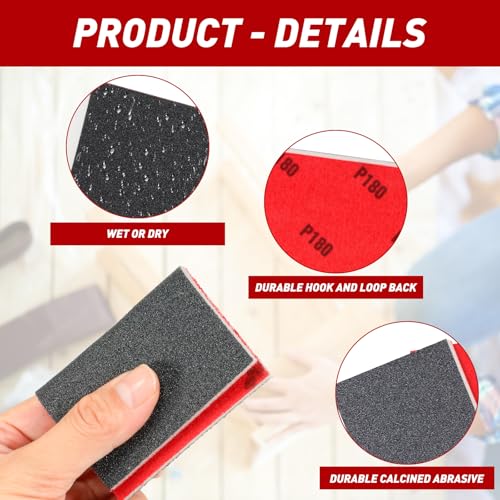 24 Pcs Sanding Sponge 80-3000 Grit