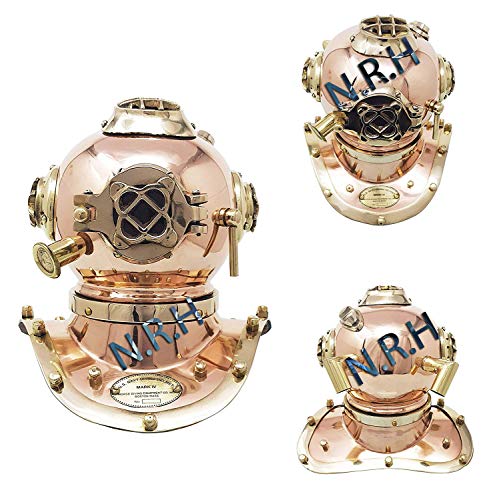 Antico Scuba Copper & Ottone Immersione Casco US Navy Mark V Deep Sea Marine Divers