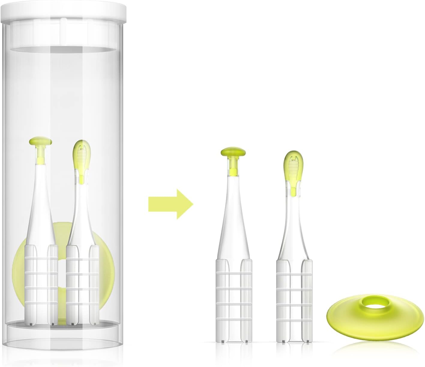 Ear Wax Removal Tool, Replacement Ear Spoon Tips Ear Cleaner, Ear Pick for Anykit Otoscope, Ear Wax Remover Pack of 3. (Green w/ 2 Size)