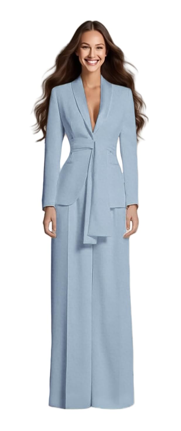 Womens Blazer 2 Piece Outfits Work Business Suits Pants Sets Wedding Fall Clothes