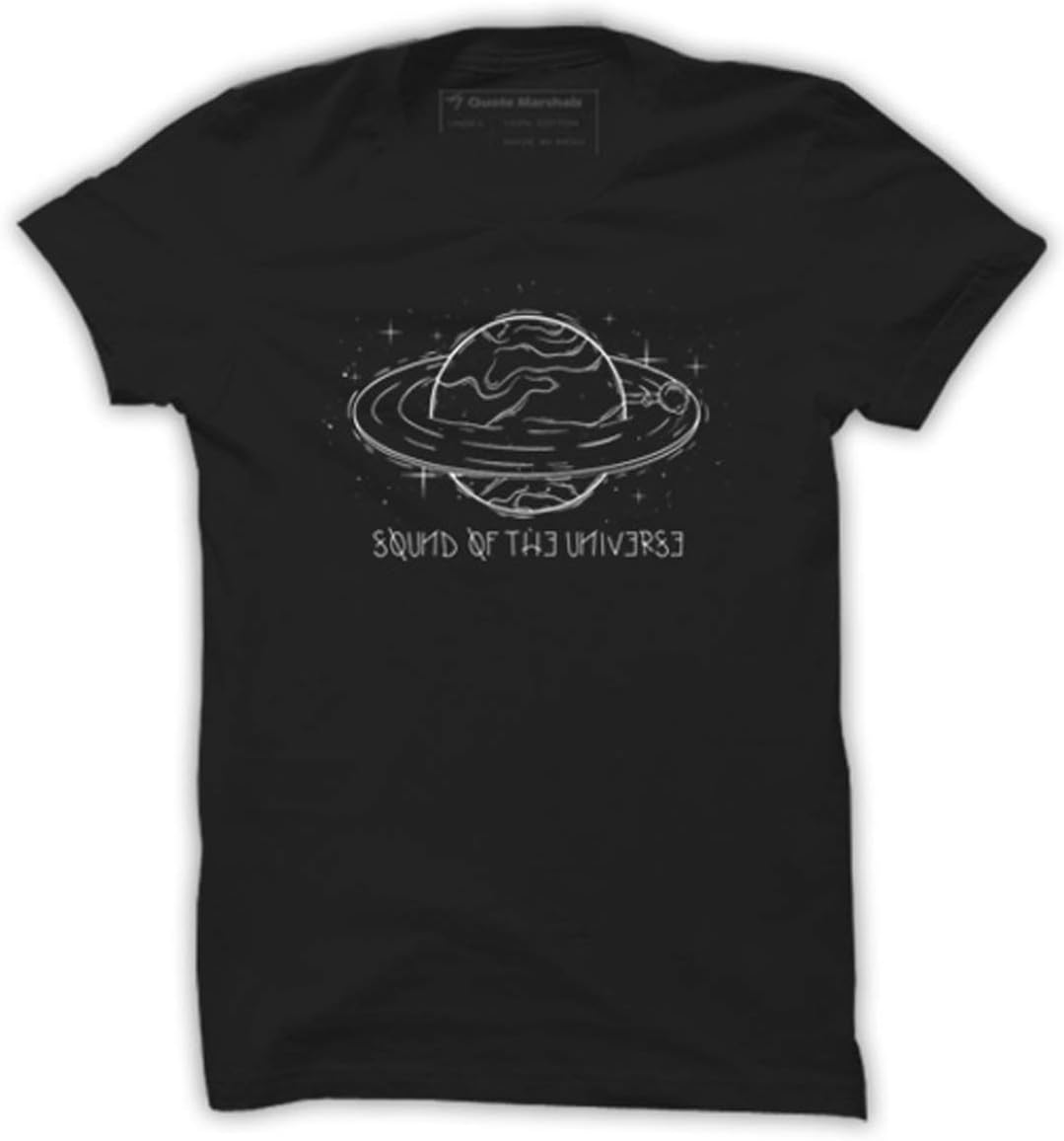 Quote MarshalsMen's Sound of Universe Round Neck Black Cotton T-Shirt