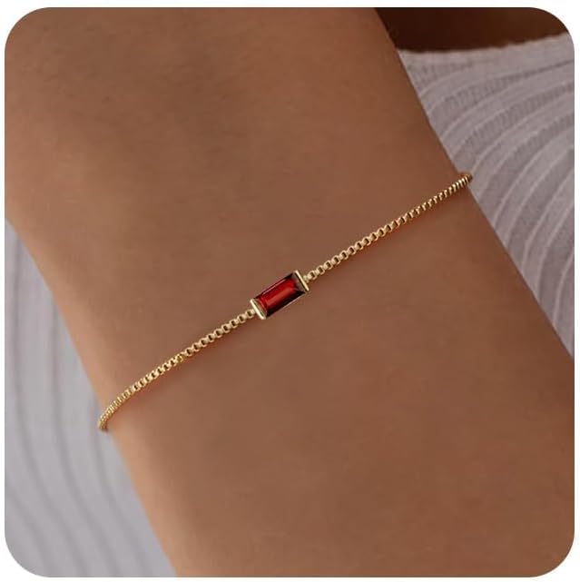 Lola | Geboortesteen Armband Goud - Mama Jewels
