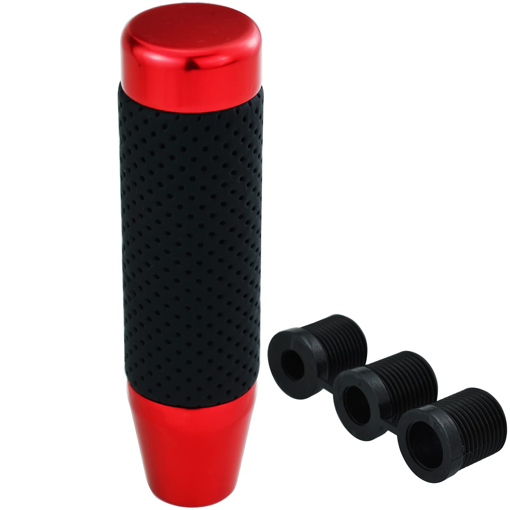 Temzzer Gear Shift Knob 5 Inch Shifter Lever Head Aluminium for Most Manual Automatic Vehicles (Red)