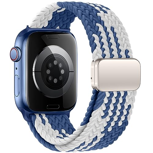 Image of Qimela Sport Loop Compatible with Apple Watch Band 38mm 40mm 41mm 42mm 44mm 45mm 46mm 49mm for Women Men,Magnetic Strap Stretchy Braided Wristband for iWatch Series 11 10 9 8 7 6 5 4 SE Ultra 3 2 1