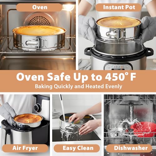 Stainless Steel Springform Pan 9 Inch Nonstick, Leakproof Spring Form Pan for Cheesecake, Cheesecake Pan with Protector, Cheese Cake Pans for Baking, 9 Inch Springform Pan with 50Pcs Parchment Paper - image 5