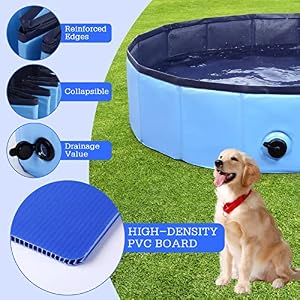 Foldable Dog Bath Swimming Pool Plastic Kiddie Pool Professional Tub Collapsible Grooming Bathtub for Pets Kids Baby and Toddler, 39.5 x 12 Inches Blue Foldable Dog Bath Swimming Pool Plastic Kiddie Pool Professional Tub Collapsible Grooming Bathtub for Pets Kids Baby and Toddler 395 x 12 Inches Blue