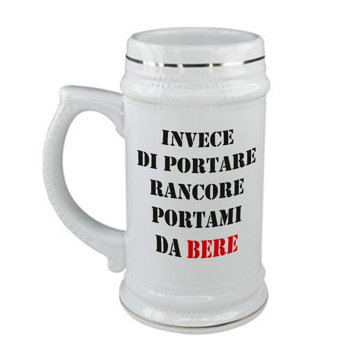 Boccale Da Birra In Ceramica - Cacciare O Essere Cacciato - Capienza 50cl - Regalo Originale Per Appassionati - Foto 12