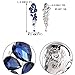 EVER FAITH Women's Austrian Crystal Gorgeous Bride Tear Drops Wedding Dangle Earrings Navy Blue Silver-Tone