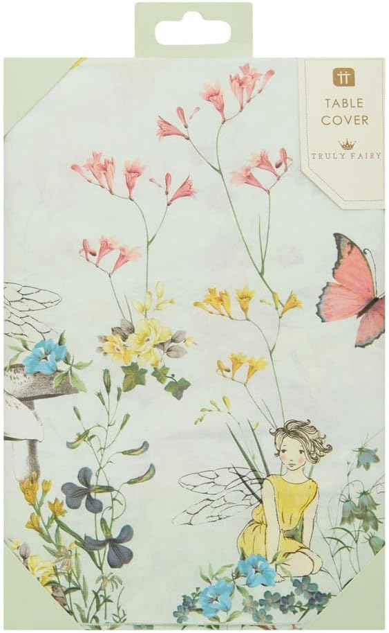 Talking Tables Paper Fairy Table Cover | Home Recyclable, Rectangular Tablecloth, Disposable Tableware | For Kid's Butterfly Party, Woodland Fairies, Birthday Decorations, Afternoon Tea, Mother's Day