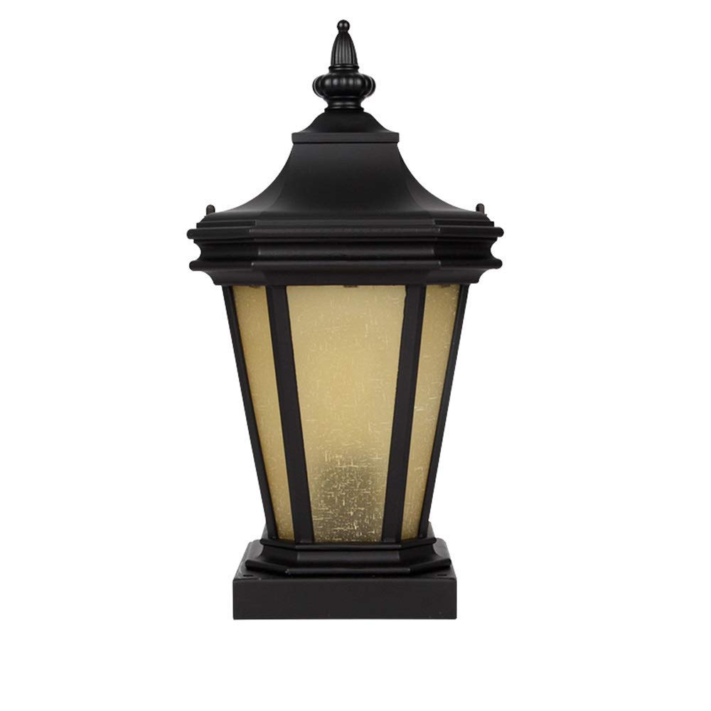 Luces de Poste Europeas al Aire Libre Impermeable IP54 jardín Pared Pilar lámpara Puerta Columna lámpara decoración Patio antorcha Patio Villa jardín Aluminio E27 Vidrio Linterna Accesorio