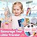 HUUIDY Play Purse for Little Girls, Toddler Travel Purse with Accessories, Pretend Play Toys Including Handbag, Camera, Phone, Wallet, Fake Makeup, Birthday Christmas Gifts for Girls Ages 3+