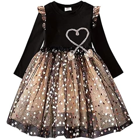 VIKITA Toddler Girl Dress Winter Long Sleeve Tutu Party Dresses for Girls 3-7 Years, Knee-Length (LH4866, 5T) Cover