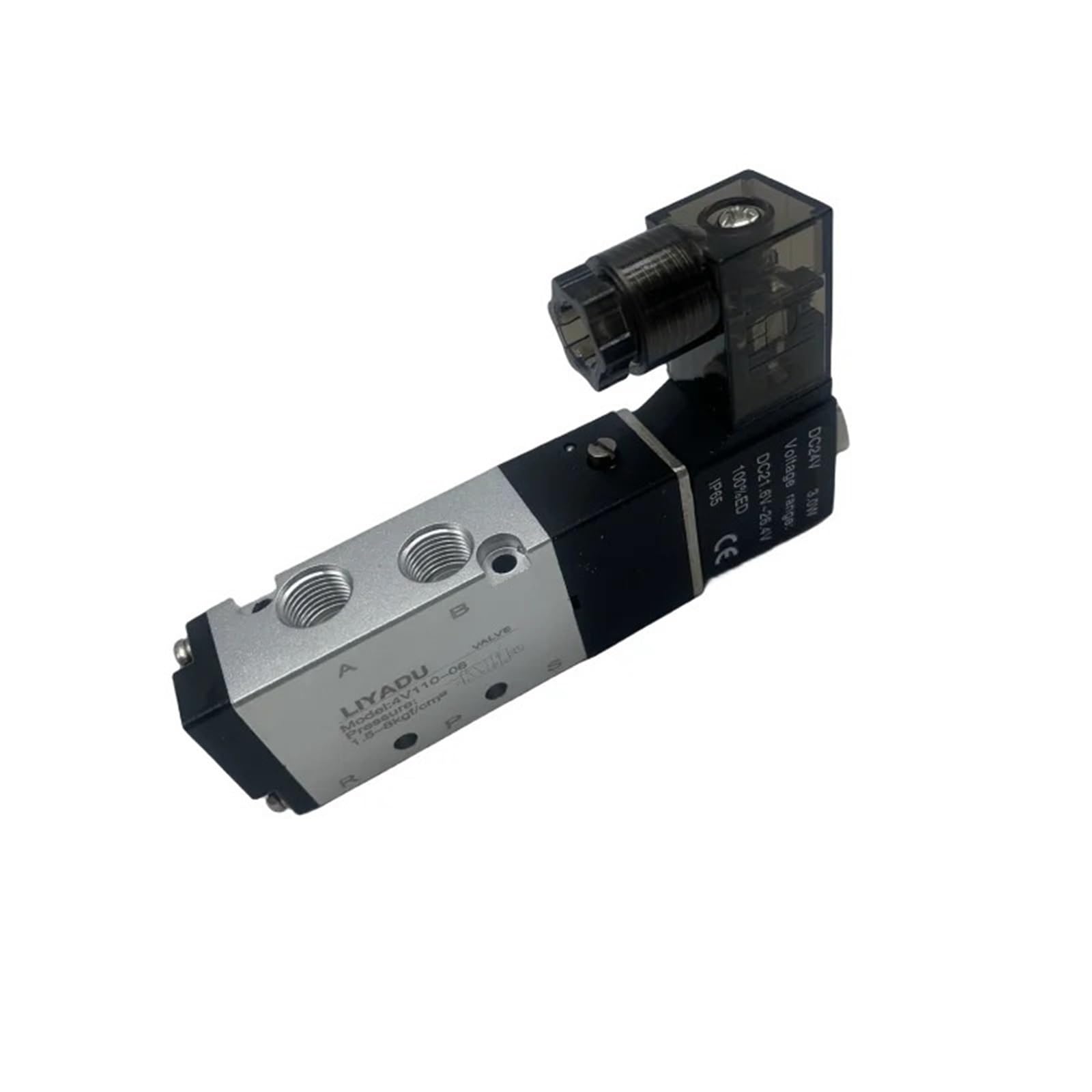 4V110-06 1/8" pneumatisches Steuermagnetventil 5 Wege 2 Positionen DC 24V DC 12V AC 110V AC220V mit 4mm 6mm 8mm passenden Luftventilen(Wire W 4v110-06,DC 12V)