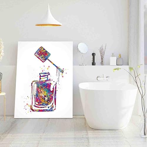 Miniatura 5 de Lienzo de moda para decoración de pared, esmalte de uñas, estampado de acuarela, maquillaje, salón de uñas, decoración de uñas, decoración de salón