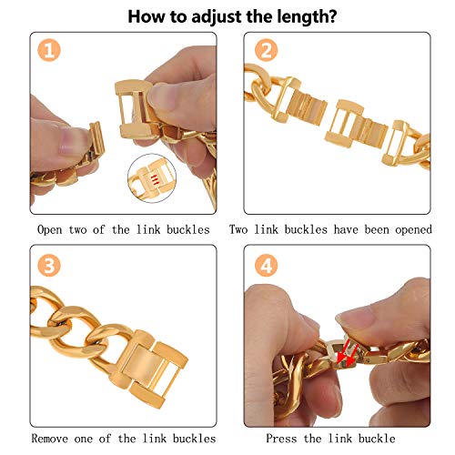 Pltgood Gold Chain Apple Watch Band Compatible With 38Mm 40Mm 41Mm, 42Mm 44Mm 45Mm For Women - 18K Gold Plated Stainless Steel Replacement Apple Watch Strap Iwatch Se Series 7/6/5/4/3/2/1 #TOP3