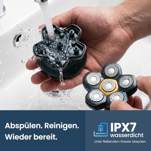 Glatzen Rasierer Herren, MAXGROOM Kopfrasierer Glatze Wasserdicht Akku 800 – Ansicht 4