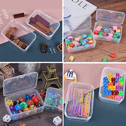 Image of 30pcs Rectangle Mini Clear Plastic Storage Containers Box Case with lid for Small Items, Bead, Jewelry, and Other Craft Projects (M: 3.3 * 2.1 * 0.9inch)