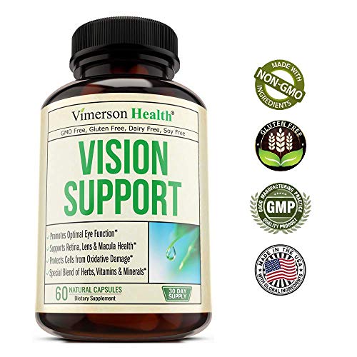 Vision Support Eye Vitamins Formula with Lutein, Zeaxanthin, Zinc, Copper, Vitamin B12 E C. Enhanced Blend of Herbs, Multivitamins and Minerals. Supplement for Eyes Health. 60 Capsules