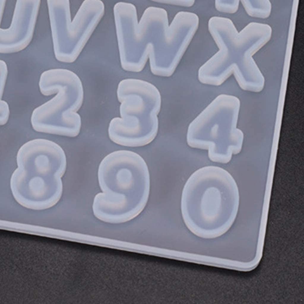 R H LIFESTYLE Creative DIY Multipurpose Transparent Silicone Expoxy Resin Casting Capital Alphabet & Number Mould Keychain Pendant Mold (Alphabet Mould Without Hole) 3