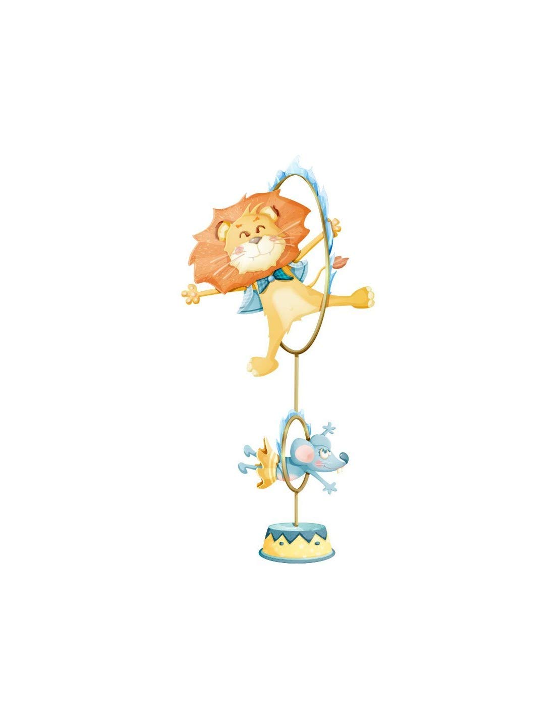 Sticker cirque lion et souris pour une ambiance douce de chambre bébé
