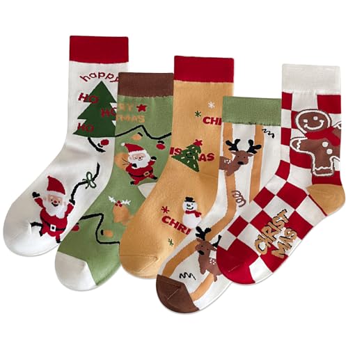 Image of IIG Womens Novelty Cotton Crew Socks Cute Animals Socks Fun Flower Socks (fit women's shoe size 5-9)