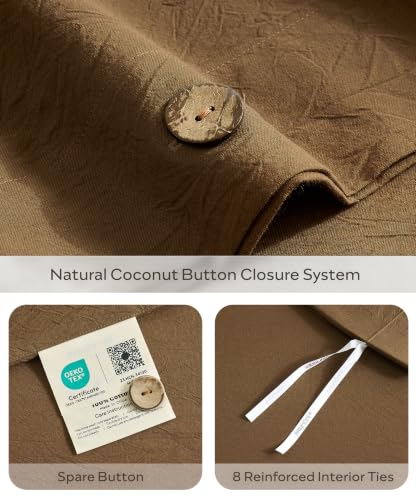 Image of JELLYMONI 100% Washed Cotton Pumpkin Duvet Cover Cal King, Linen-Like