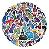 60 calcomanías para niños, lindas calcomanías de vinilo impermeables de dibujos animados para adultos, adolescentes, niños, niñas, botella de agua, laptop, teléfono, patineta, guitarra, cuaderno