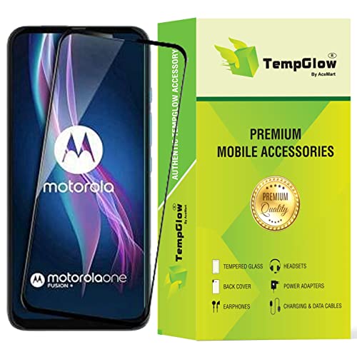 Image of Screen Protector for Motorola Moto One Fusion Plus Tempered Glass Edge-to-Edge 6D Screen Guard With Installation Kit-(Black)