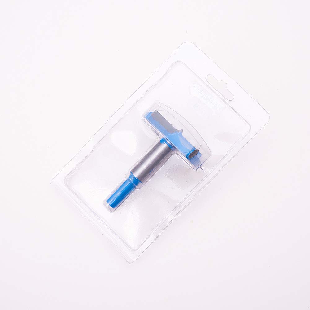 Auniwaig Forstner Drill Bits, 60mm Dia Wood Hole Saw, Auger Opener Cemented Carbide, 80mm Length Woodworking Hinge Hole Drilling Boring Bit Cutter, Hex Shank, Blue, 1 Pcs