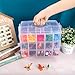 SGHUO 3-Tier Stackable Storage Container Box with Dividers-30 Compartments, Bead Organizers for Art Craft Storage, Washi Tape, Kids Toys, Jewelry, Beauty & Sewing Supplies