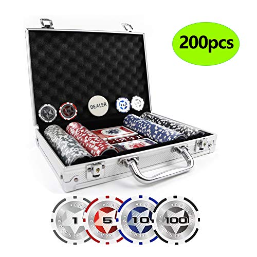 KAILE Clay Poker Chips Set Heavy Duty 13.5 Gram Chips Texas Holdem Cards