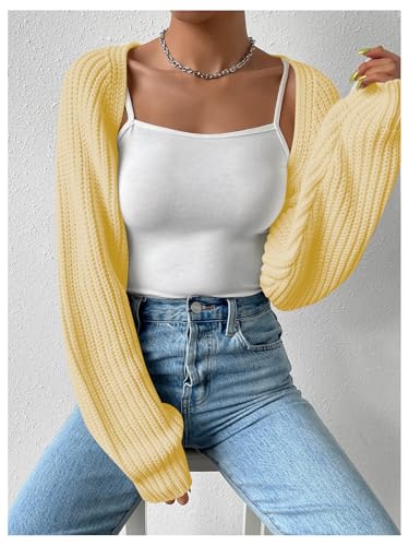 Image of Verdusa Women's Y2k Cropped Cardigan Sweaters Lightweight Knit Open Front Bolero Shrugs Spring Fall Outfits
