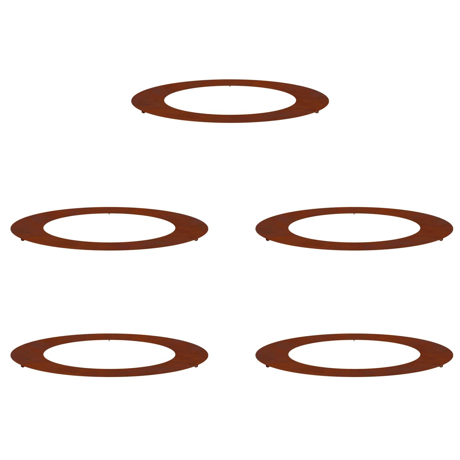 Lot de 5 anneaux de protection pour arbre de 60 cm de diamètre - Marron - Diamètre : 60/90 cm - Protection des racines stable pour jardin et terrasse